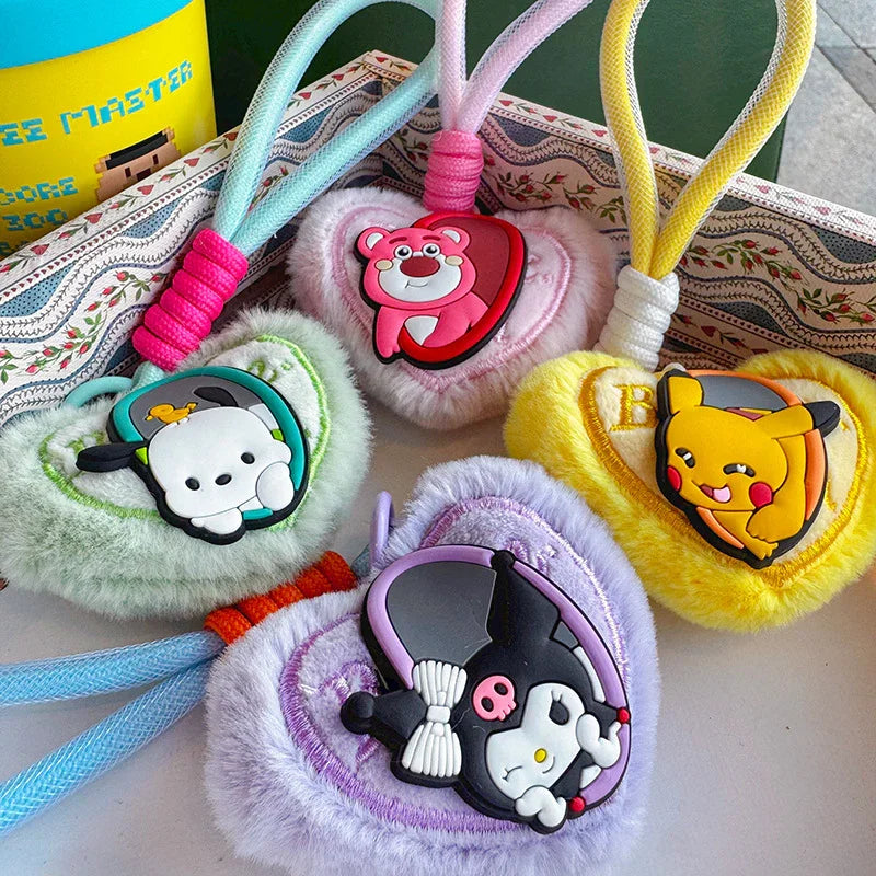 Peek-a-Boo Heart Plush Keychain