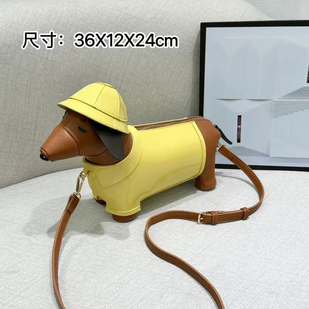 Berry-Sweet Raincoat Dachshund Crossbody Bag