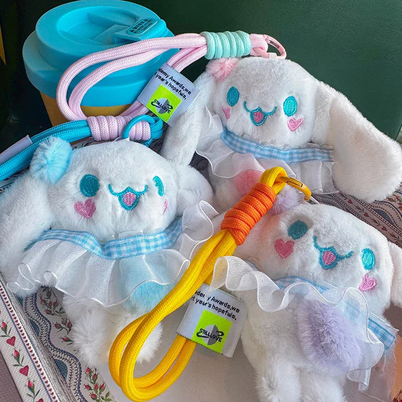 Cinnamoroll Lacy Heart Plush Keychain