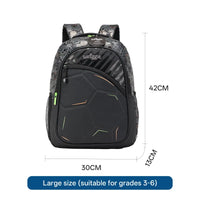 SMGL Embossed Football Black School Backpack