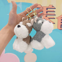 Sophisticated Schnauzer Dog Keychain