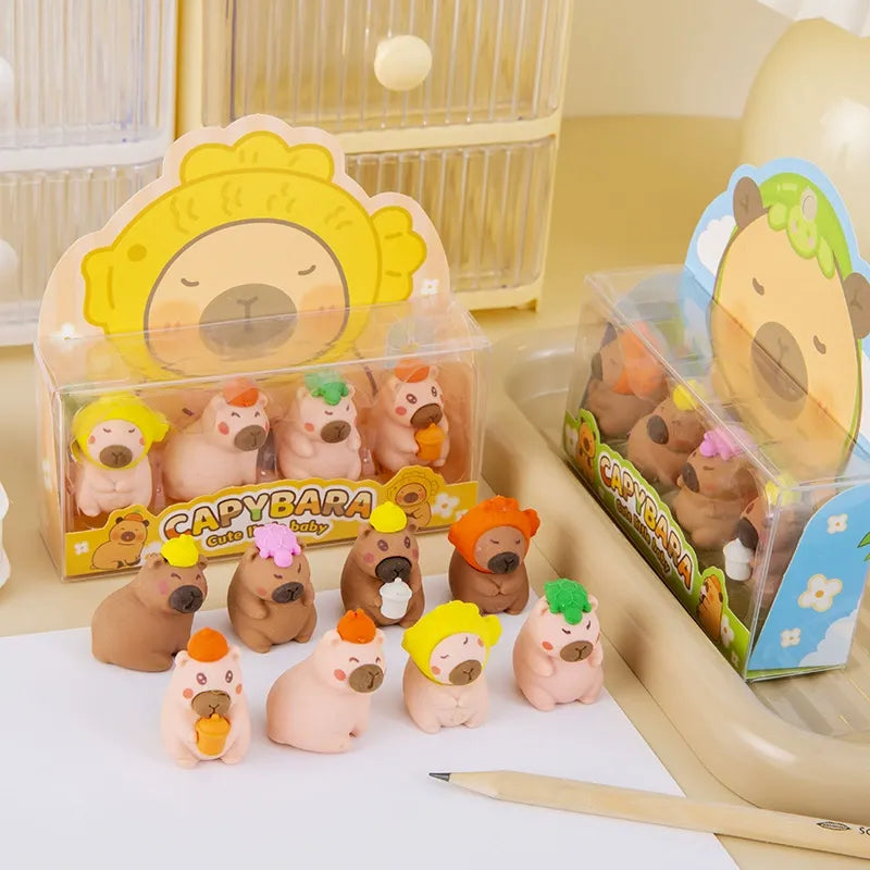 Capybara 3D Figurine Eraser Set