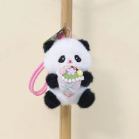 Blooming Panda Plush Keychain