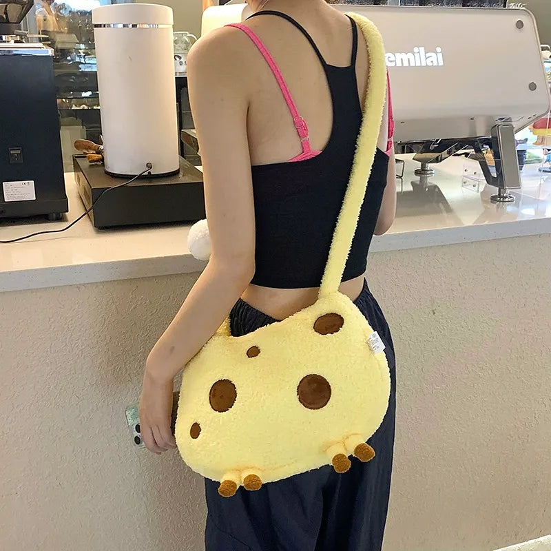 Tall Giraffe Plush Crossbody Bag