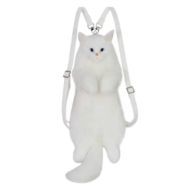 Bear Hugs Realistic White Maine Coon Cat Backpack
