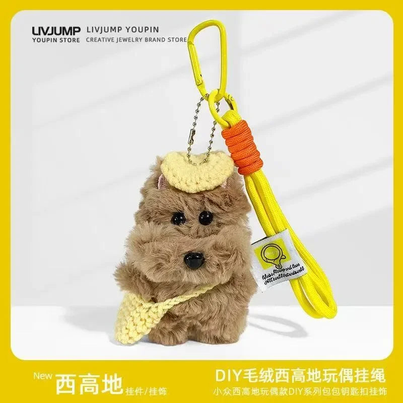Soft Schnauzer Knitted Style Keychain