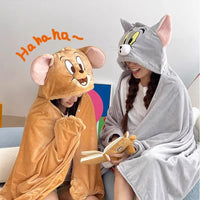 T&J Cozy Fleece Hooded Cloak Blanket