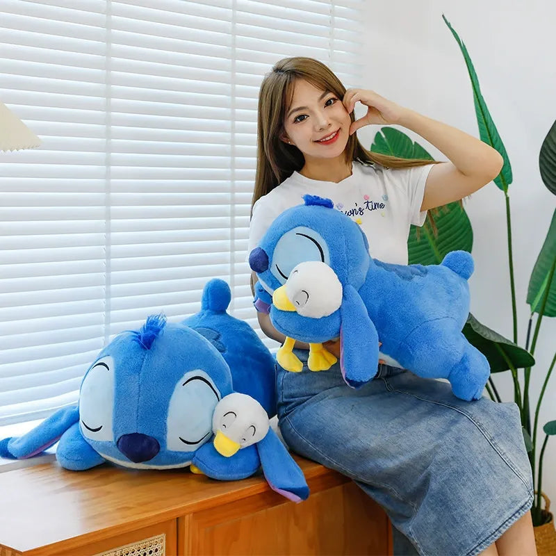 Sleepy Stitch Duck Hug Plushie (35 cm)