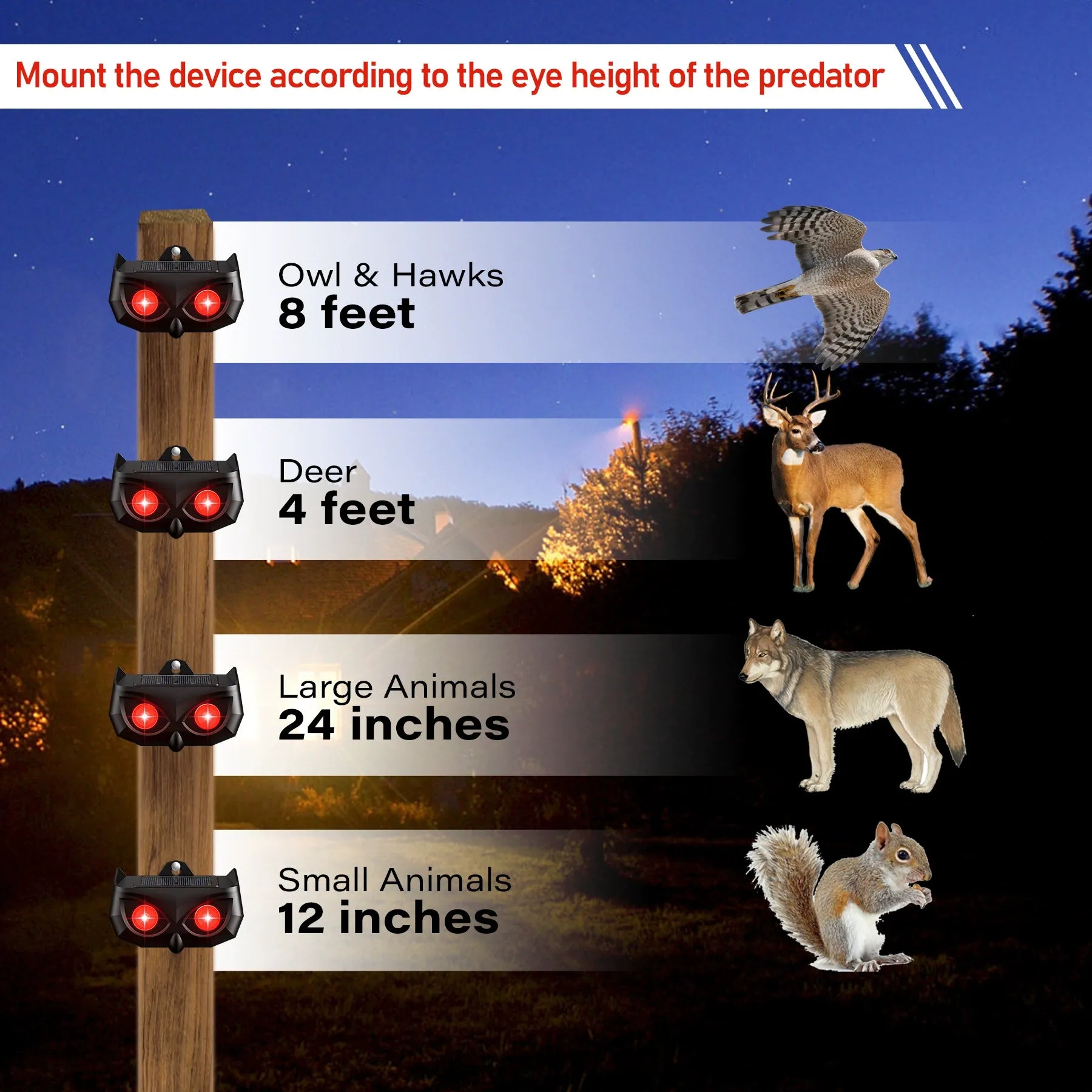 Predator Eye Solar-Powered Animal Deterrent