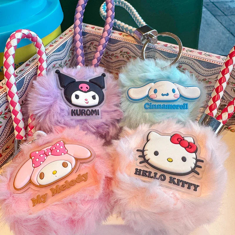 Sanrio Fluffy Pom Pom Keychain