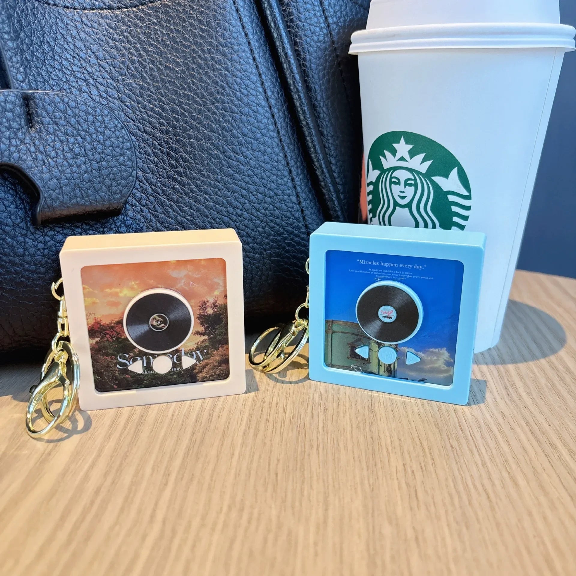 Rhythm Pulse Musical Record Keychain