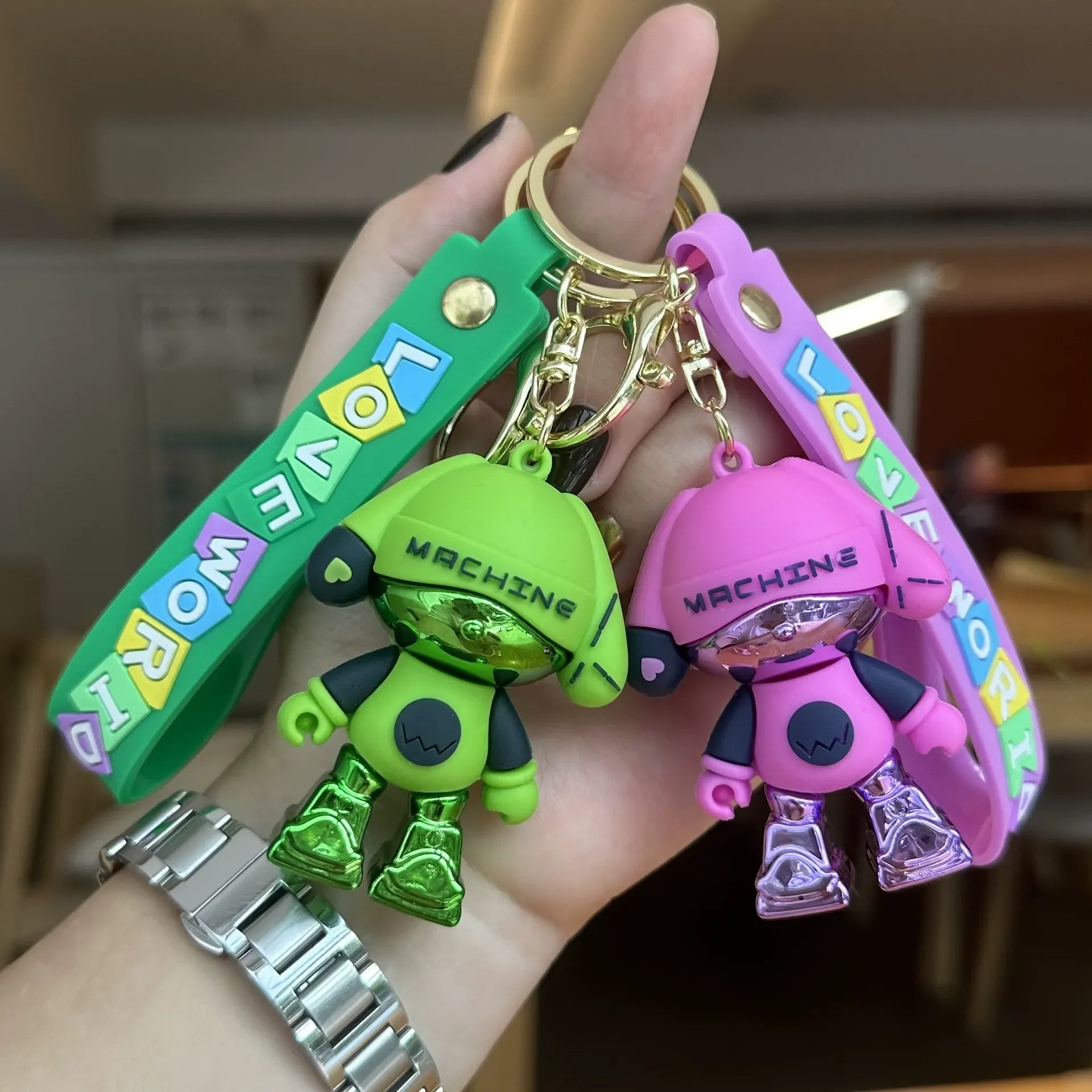 Cyber Pup Love World Keychain