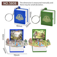 Jurassic Dinosaur Folding Book Keychain