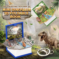Jurassic Dinosaur Folding Book Keychain