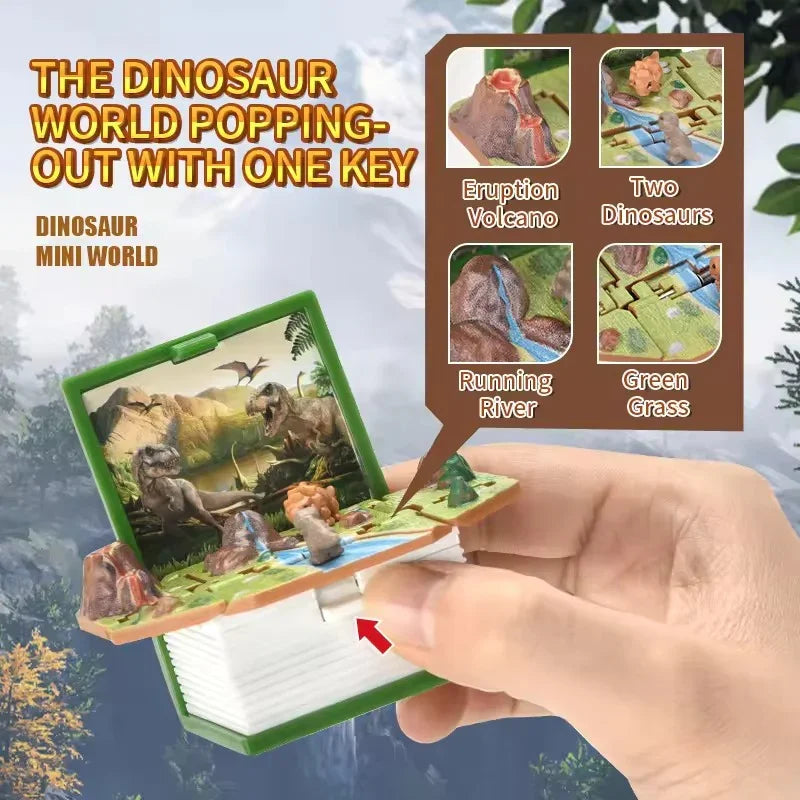 Jurassic Dinosaur Folding Book Keychain