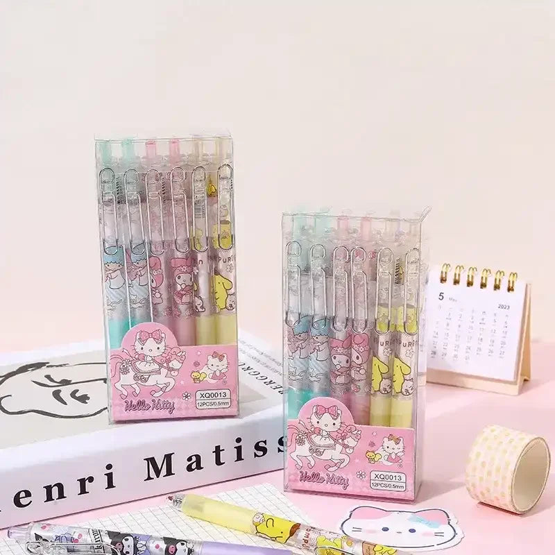Stylo gel à encre carbone Sanliou Crisp (lot de 12) 