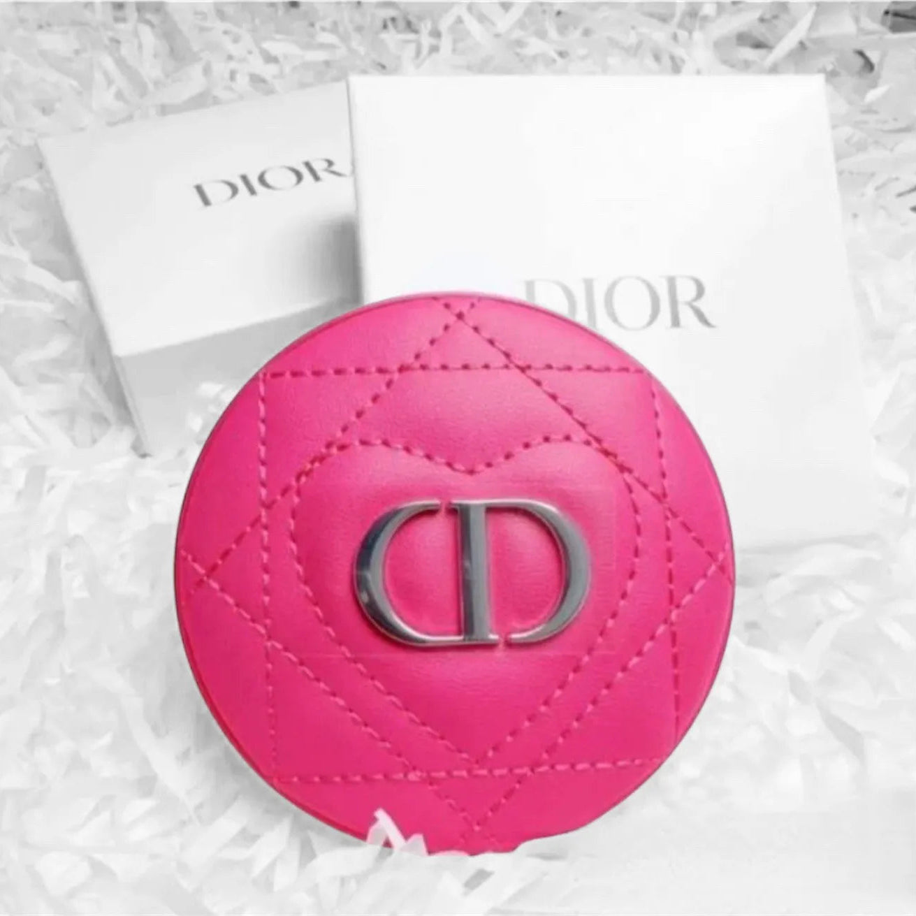 D Luxe Quilted Lambskin Mirror