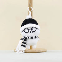 Winter Geek Bear Plush Keychain