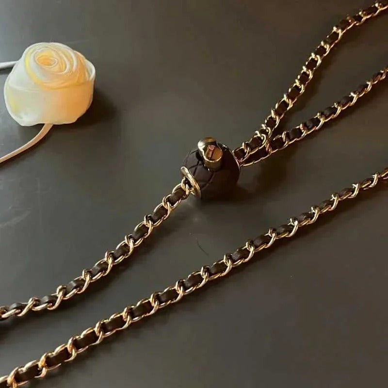 Vintage Rose Golden Ball Crossbody Case (For iPhone)