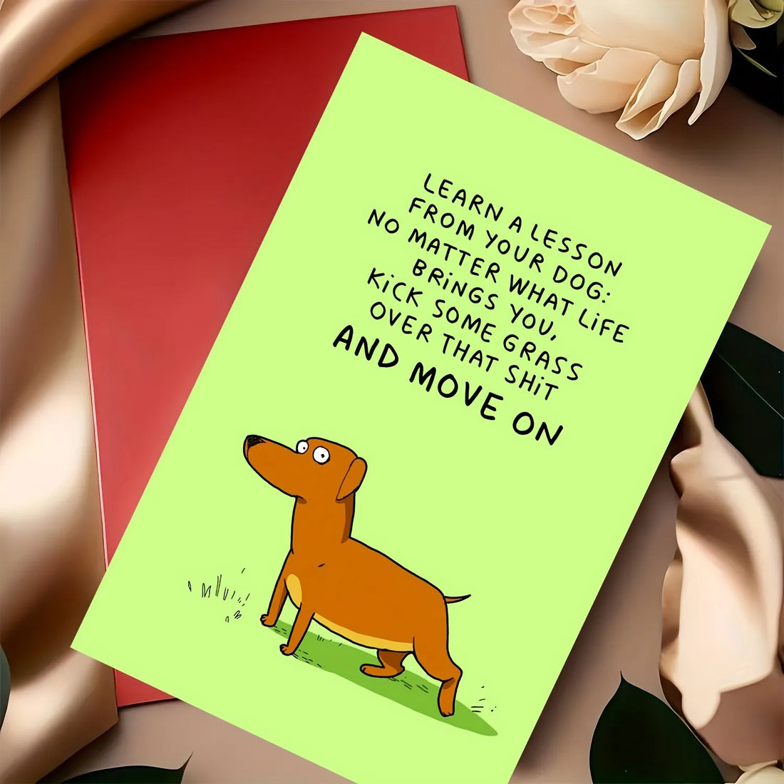 Kick Some Grass Funny Advice Motivation Card