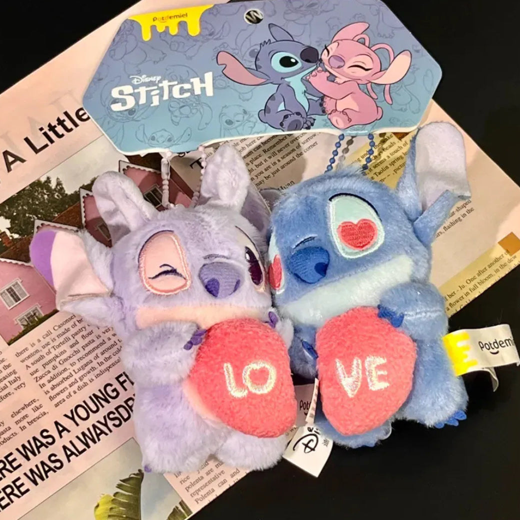 Stitch & Angel Love Couple Keychain