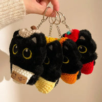 Black Hero Cat Plush Keychain