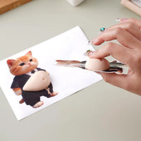 3D Chubby Boss Cat Belly Squishy Sticker
