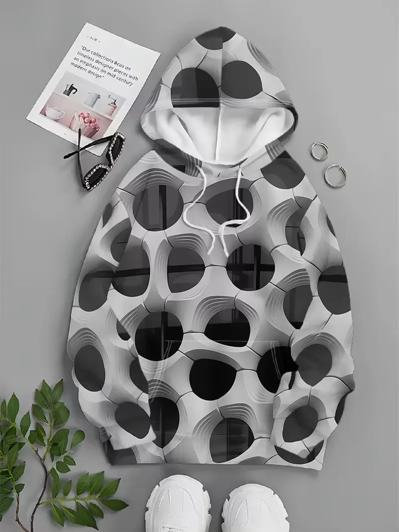 Cyber-Brutalist 3D Invisible Effect Honeycomb Hoodie