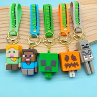 Minecraft 3D Block Mobs Silicone Keychain
