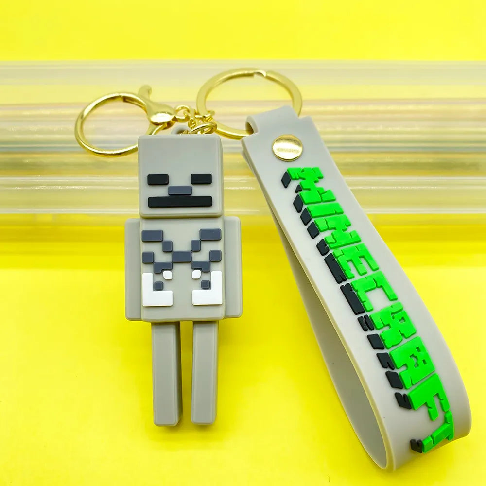 Minecraft 3D Block Mobs Silicone Keychain
