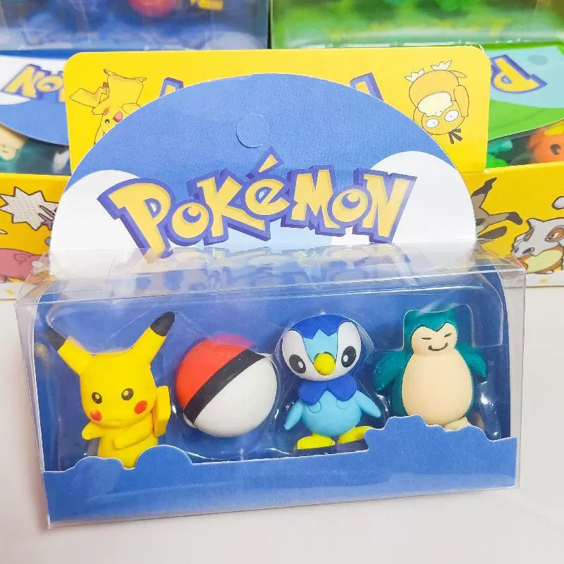 Pokimoen Champs 3D Eraser Figures (Set of 4)