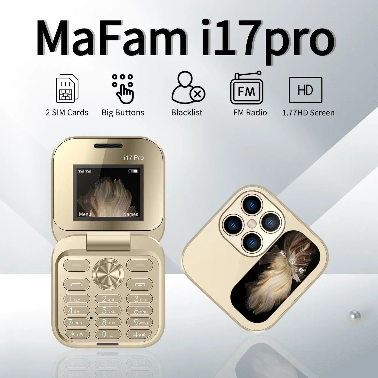 AtomFlip i17 Mini Folding Phone