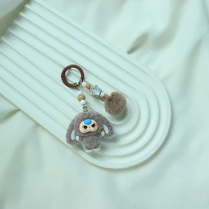 Baby Three Floppy Ears Flocked Keychain