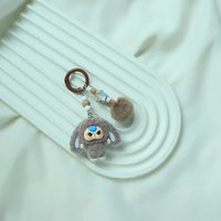 Baby Three Floppy Ears Flocked Keychain