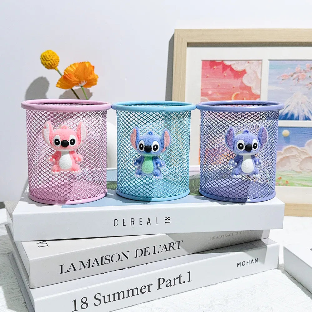 Stitch Pastel Wire Mesh Desktop Pen Organizer