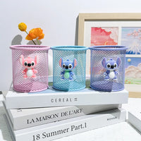 Stitch Pastel Wire Mesh Desktop Pen Organizer