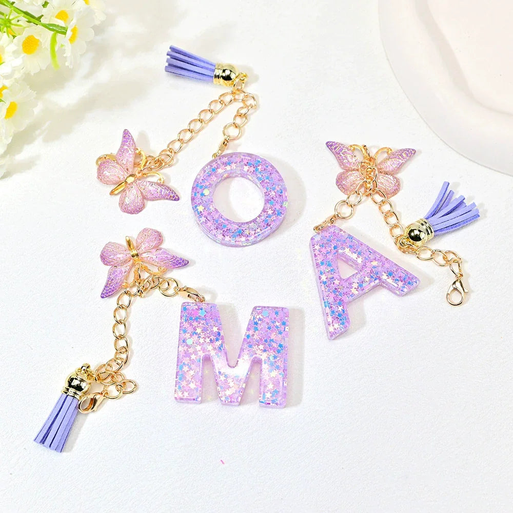 Butterfly Liquid Luxe Letter Charm