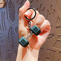 Dumbbell Gym Motivation Keychain