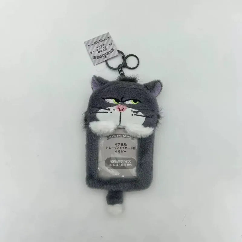 Grumpy Lucifer Cat Plush ID Keychain