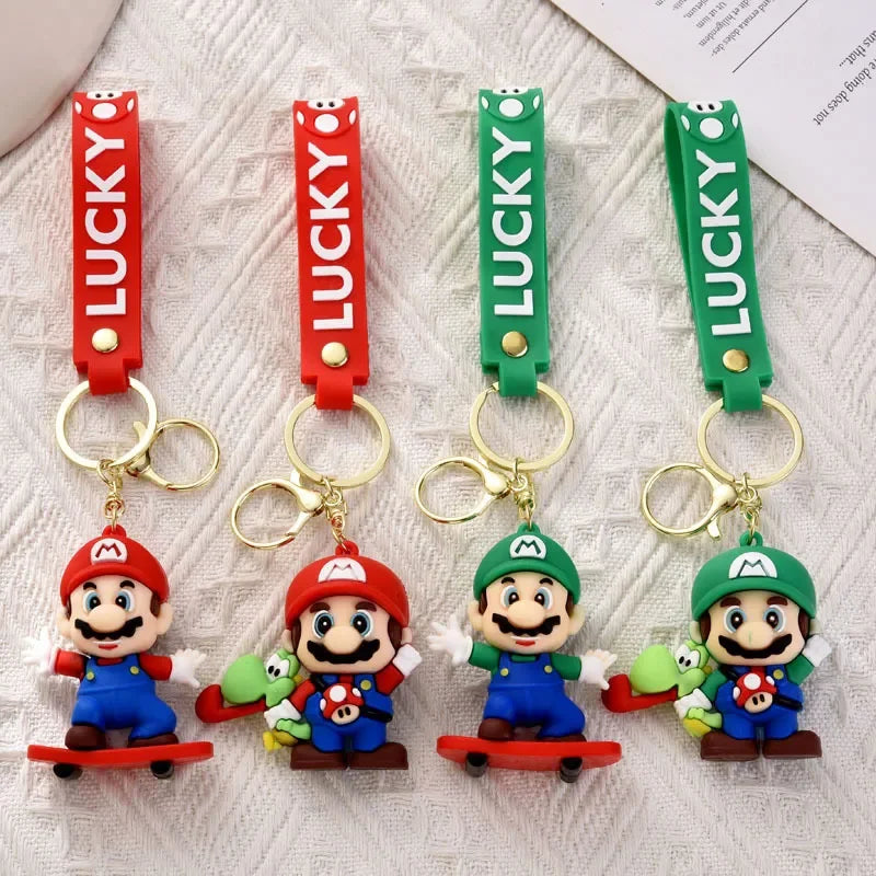 Mario Bros Lucky Skateboard Keychain