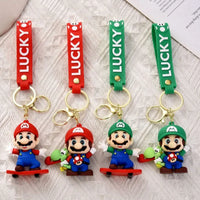 Mario Bros Lucky Skateboard Keychain