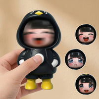 Gugu Gaga Face-Changing Penguin Hooded Keychain
