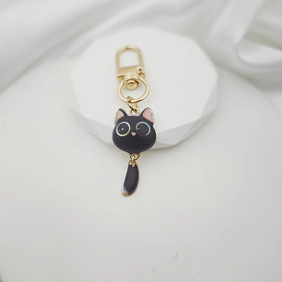 Big Eye Cat Hanging Tail Keychain