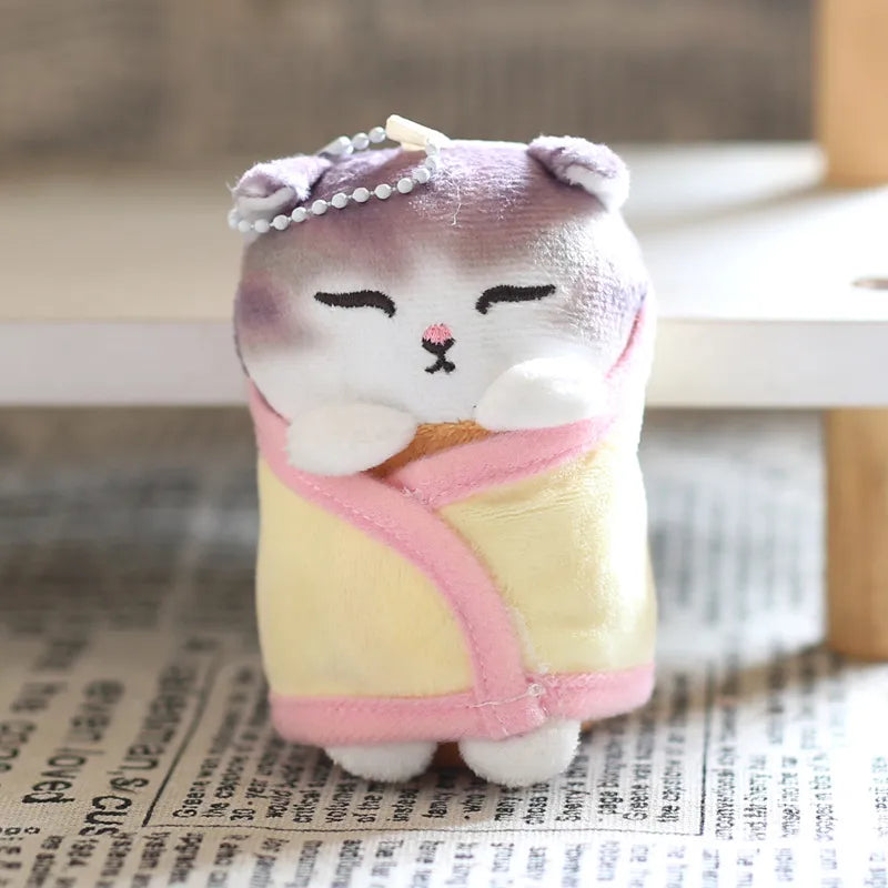 Mofusand Swaddled Kitten Plush Keychains