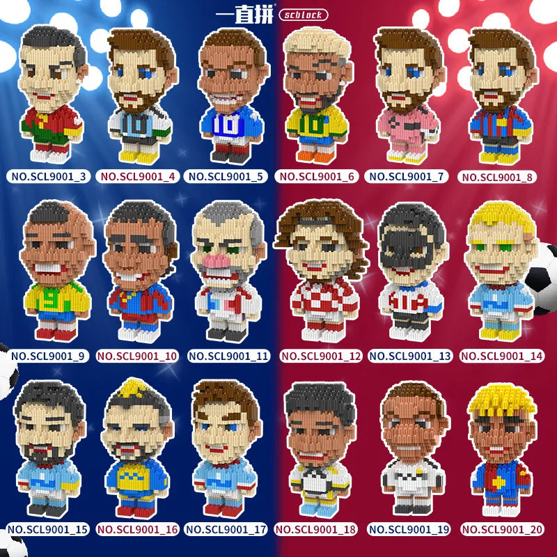 Football Superstars 3D Micro Building Blocks