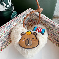Capy Heart Plush Keychain