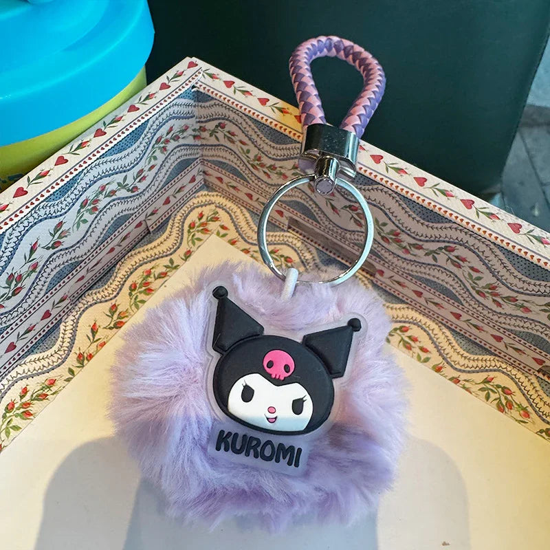 Sanrio Fluffy Pom Pom Keychain