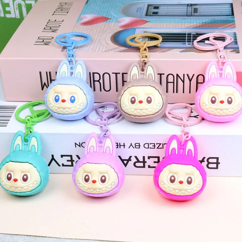 Mega Head Labubu Silicone Keychain