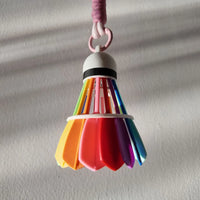 Rainbow Shuttlecock Athletic Wristlet Keychain