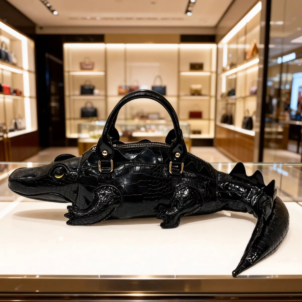 Berry-Sweet Premium Alligator-Shape Novelty Handbag